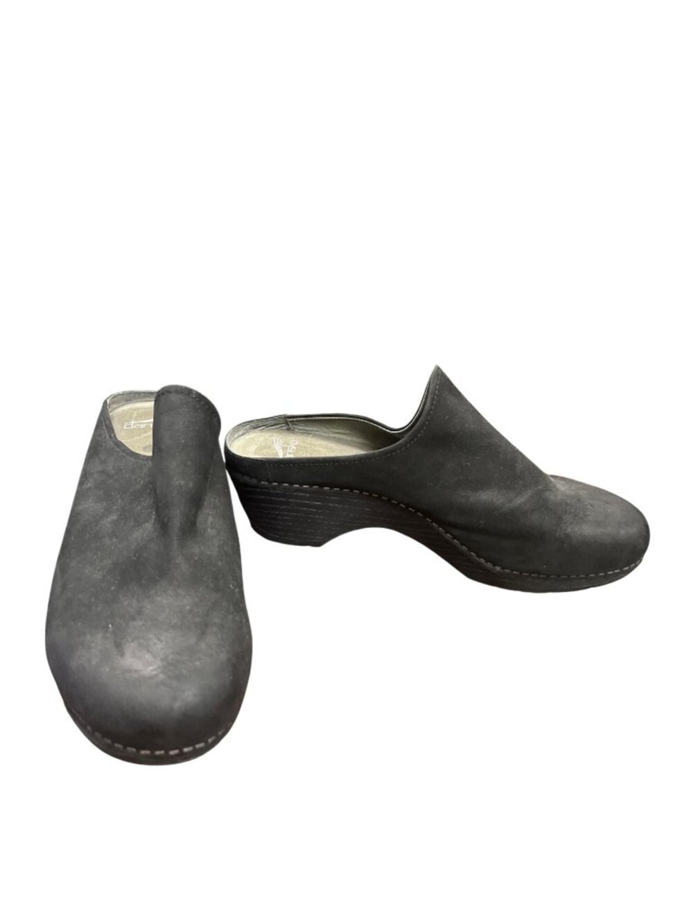 Dansko wms black leather slip on sandals mules clogs size 10.5-11 SKU 10-033